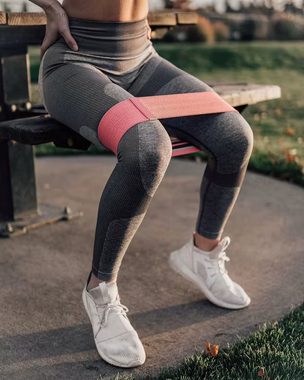 다리 둔부 전리품 엉덩이 직물 저항 밴드에 대한 사용자 정의 로고 인쇄 요가 체육관 운동 피트니스